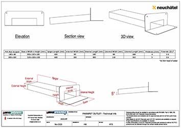 ASG-6ff Parapet Outlet - Technical Info