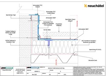 ASM-M-13 Mechanically Fastened Roofing Door Threshold Detail