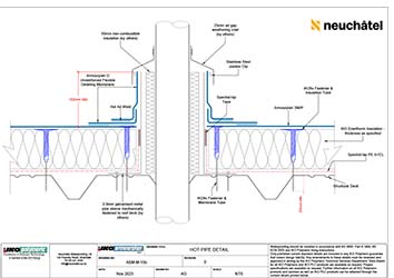 ASM-M-15b Mechanically Fastened Roofing Hot Pipe Detail