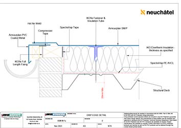 ASM-M-1b Mechanically Fastened Roofing Drip Edge Detail