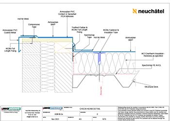 ASM-M-2a Mechanically Fastened Roofing Check Kerb Detail