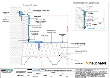 ASM-M-3 Mechanically Fastened Roofing Abutment Brickwork Chased Joint
