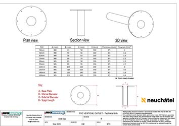 ASM-M-6aa Mechanically Fastened Roofing PVC Vertical Outlet