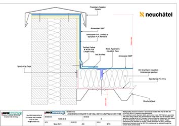 ASM-M-8 Mechanically Fastened Roofing Adhered Parapet Detail Capping