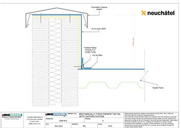 ASM-M-8 Mechanically Fastened Roofing Mechanically Fixed Parapet Detail Capping