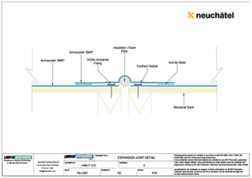 ASM-T-12-C Cold Roofing Expansion Joint Detail