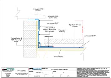 ASM-T-13-C Cold Roofing Door Threshold Detail