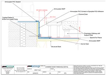 ASM-T-13a-C Cold Roofing Lowered Door Threshold Detail