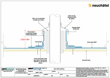 ASM-T-15b-C Cold Roofing Hot Pipe Detail