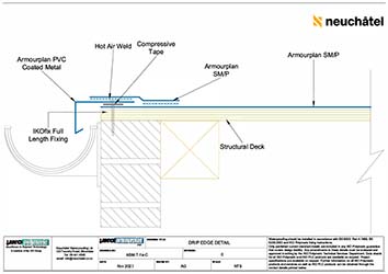 ASM-T-1a-C Cold Roofing Drip Edge Detail