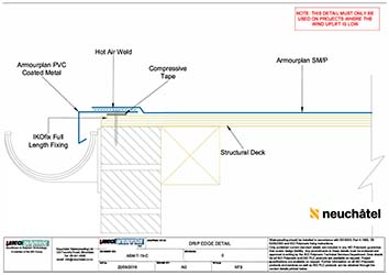 ASM-T-1b-C Cold Roofing Drip Edge Detail
