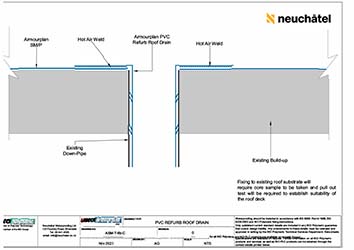 ASM-T-6b-C Cold Roofing PVC Refurb Roof Drain