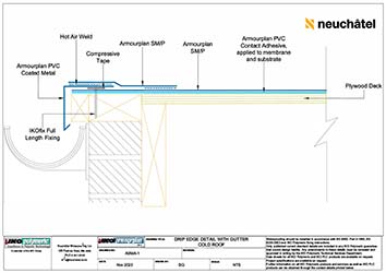 ASMA-1 Drip Edge Detail with Gutter Cold Roof