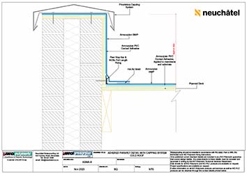 ASMA-8 Adhered Parapet Detail Capping Cold Roof