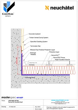 INV-001 Inverted Ballasted Roof System Upstand Detail