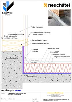 INV-001c Inverted Ballasted Roof System Timber Wall Junction Detail