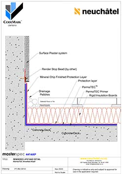 INV-001d Inverted Ballasted Roof System Rendered Upstand Detail