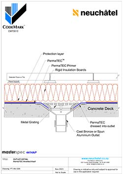 INV-006 Inverted Ballasted Roof System Outlet Detail