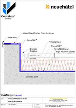 INV-009c Inverted Ballasted Roof System Typical Trimmed Edge Detail