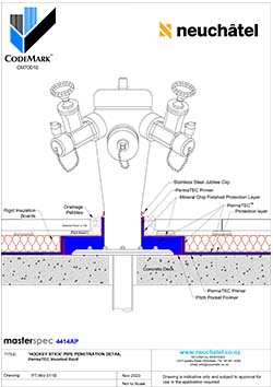INV-011c Inverted Ballasted Roof System Fire Hydrant Penetration Detail