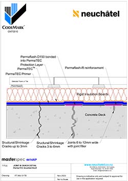INV-017b Inverted Ballasted Roof System Joint Crack Detail