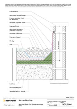 NEU_Z006 2018 1 Neuchâtel Green Roof Blockwork Upstand Detail