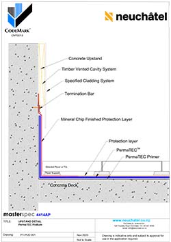 POD-001 Inverted Ballasted Roof System Upstand Detail