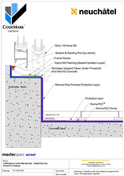 POD-004 Inverted Ballasted Roof System Threshold Upstand Detail