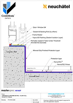 POD-004b Inverted Ballasted Roof System Threshold Upstand Detail