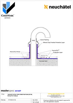 POD-011b Podium Deck System Hockey Stick Pipe Penetration Detail