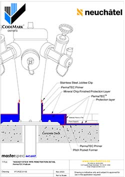 POD-011c Podium Deck System Fire Hydrant Penetration Detail