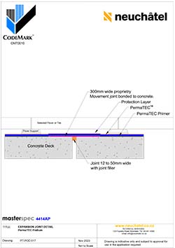 POD-017 Podium Deck System Expansion Joint Detail