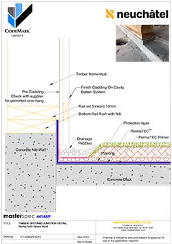 PT-GREEN-001c Green Roof System Timber Wall Junction Detail