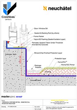 PT-GREEN-004 Green Roof System Threshold Upstand Detail