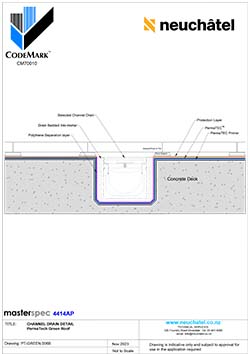 PT-GREEN-006b Green Roof System Channel Drain Detail