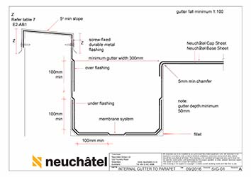 SIG-01 09-2016 A Internal Gutter to Parapet